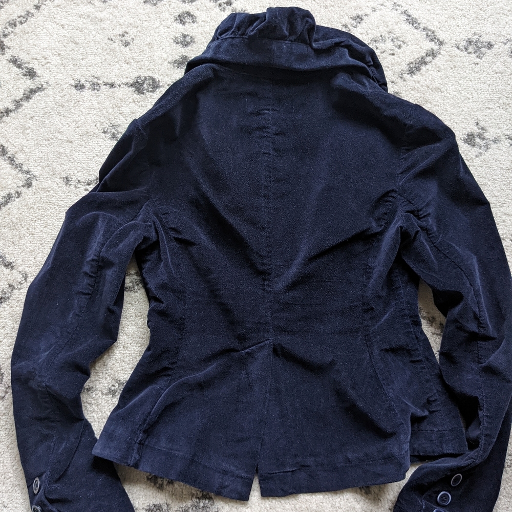 London Jean Velvet Ruffle Blazer - Picture 3 of 3